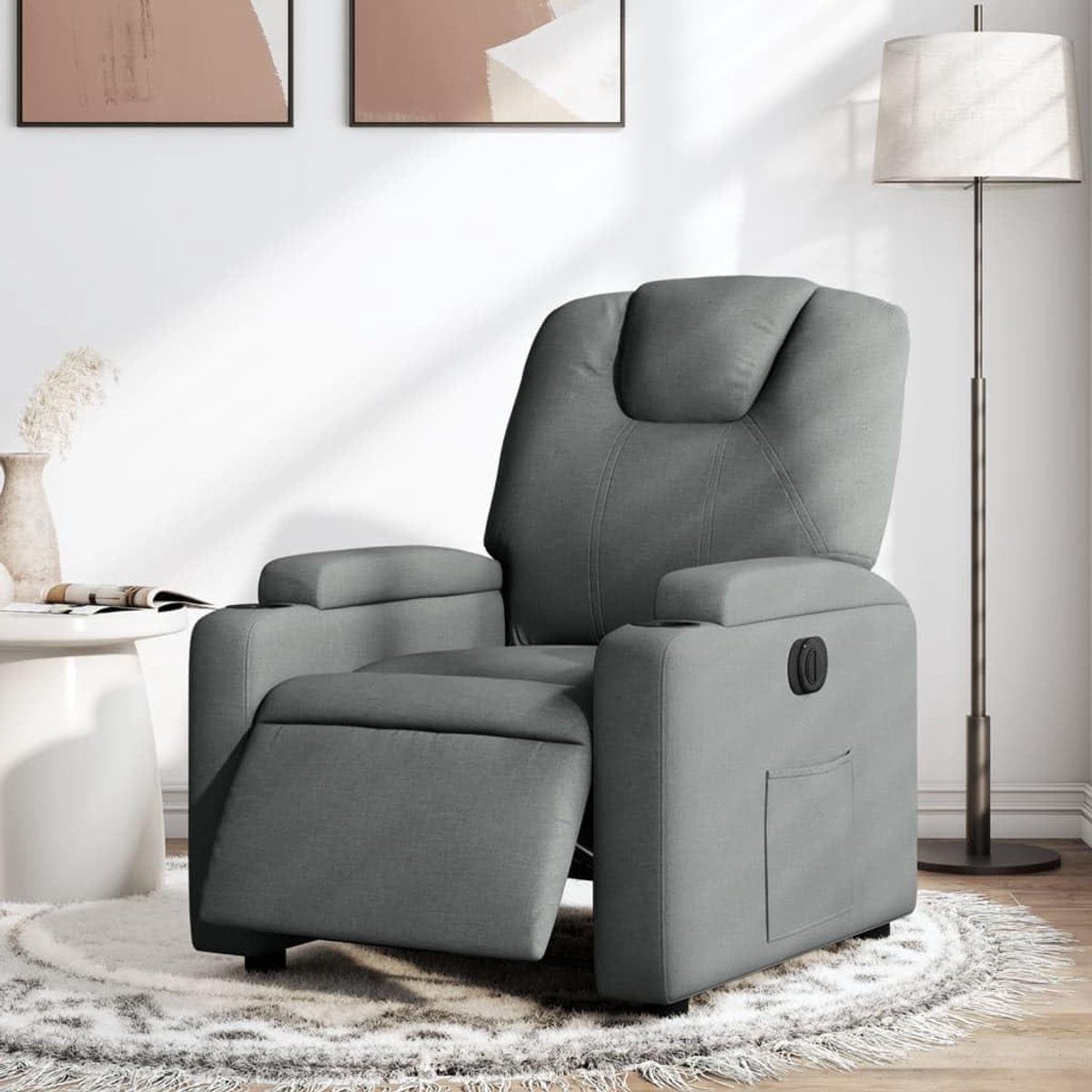 Elektrische Fauteuil - Relaxstoel Verstelbaar - Ontspannen Zitten - Automatische Verstelling - 57 cm Zitdiepte - Donkergrijs