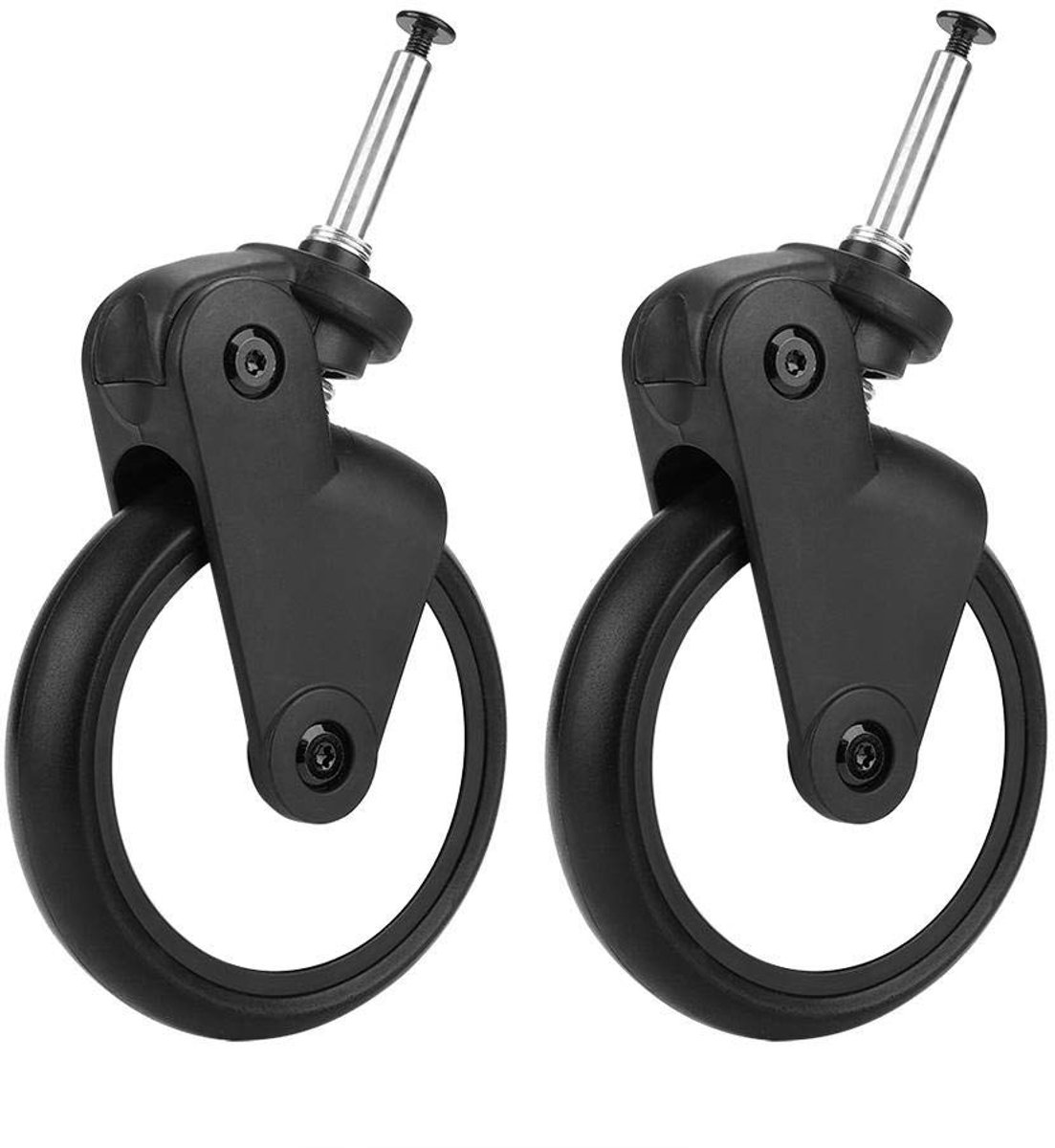 Dailygoods- Wielen Rubber - Vervangingswielen - Kinderwagenwielen - Set van 4 - 360 Graden Rotatie - Geschikt voor Meerdere Merken