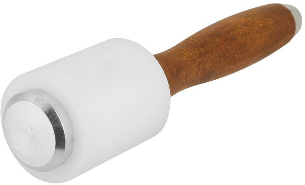 Dailygoods- Houten Hamerhandvat - Robuust/Natuurlijk Hout - Nylon/Staal - Lichtgewicht - Comfortabel - Voor Leerbewerking - Lederen Hamer
