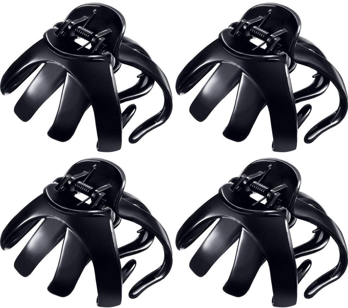 Dailygoods- Octopusklemmen 4 Stuks - Grote Grip - Haarclips voor Dik Haar - Duurzaam PC-Plastic - Geschikt voor Meisjes/Vrouwen - 8,5 cm Groot formaat