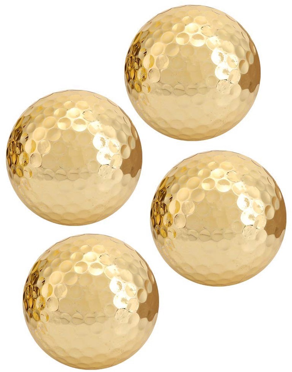 Dailygoods- Golfballen Verguld 4 Stuks - Dubbellaags - Hoge Zichtbaarheid - Duurzaam - Lichtgewicht - Geschikt voor Training - Golfball