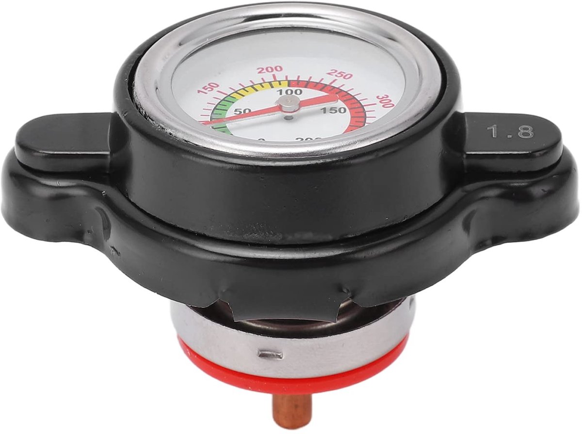 Dailygoods- Radiatordop met Temperatuurmeter - Hittebestendig - Explosieveilig - Motorfietsradiatorafdekking - Reparatie - Hoogwaardige Service - Radiatorafdekking
