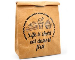 Dailygoods- Lunchtas Geïsoleerd - Papieren Look - Waterafstotend - Thermisch Herbruikbaar - Klittenbandsluiting - Vintage Design - Koeltas