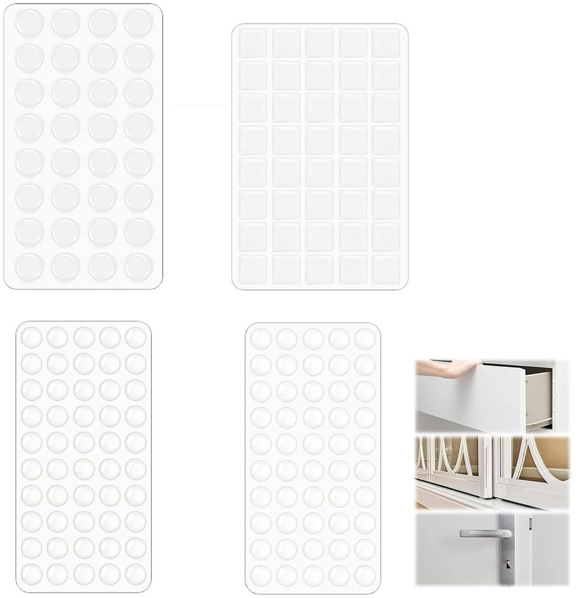 Dailygoods- Rubberen Buffers - 172 Stuks - Zelfklevend - Demping - Trillings- en Geluidsreductie - Diverse Maten - Hoogwaardige Siliconen - Dempers