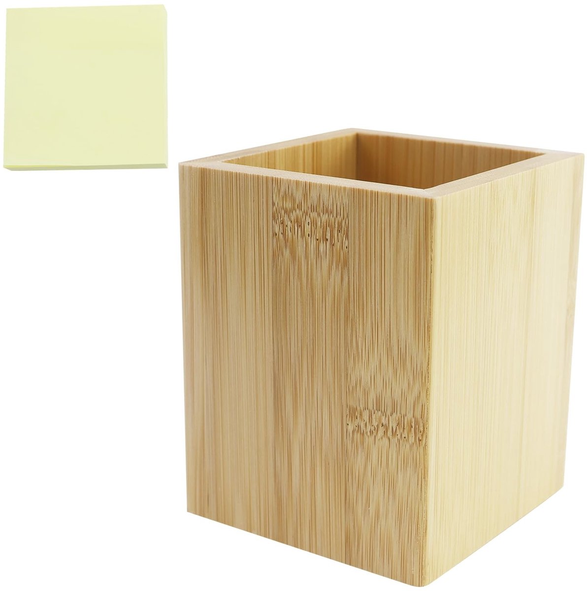 Dailygoods- Penhouder Bamboe - Opbergdoos Bureau - Organizer Schrijfwaren - Houten Pennenhouder - Multifunctioneel Design - Inclusief Notitieboek
