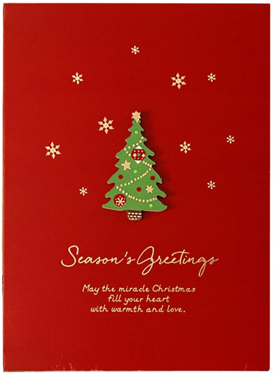 Dailygoods- Wenskaarten Set 10 Stuks - Kerstthema Ontwerp - Ansichten/Uitnodigingen - Hoogwaardig Papier - Ruimte voor Berichten - Feestelijk Patroon - Kaartset