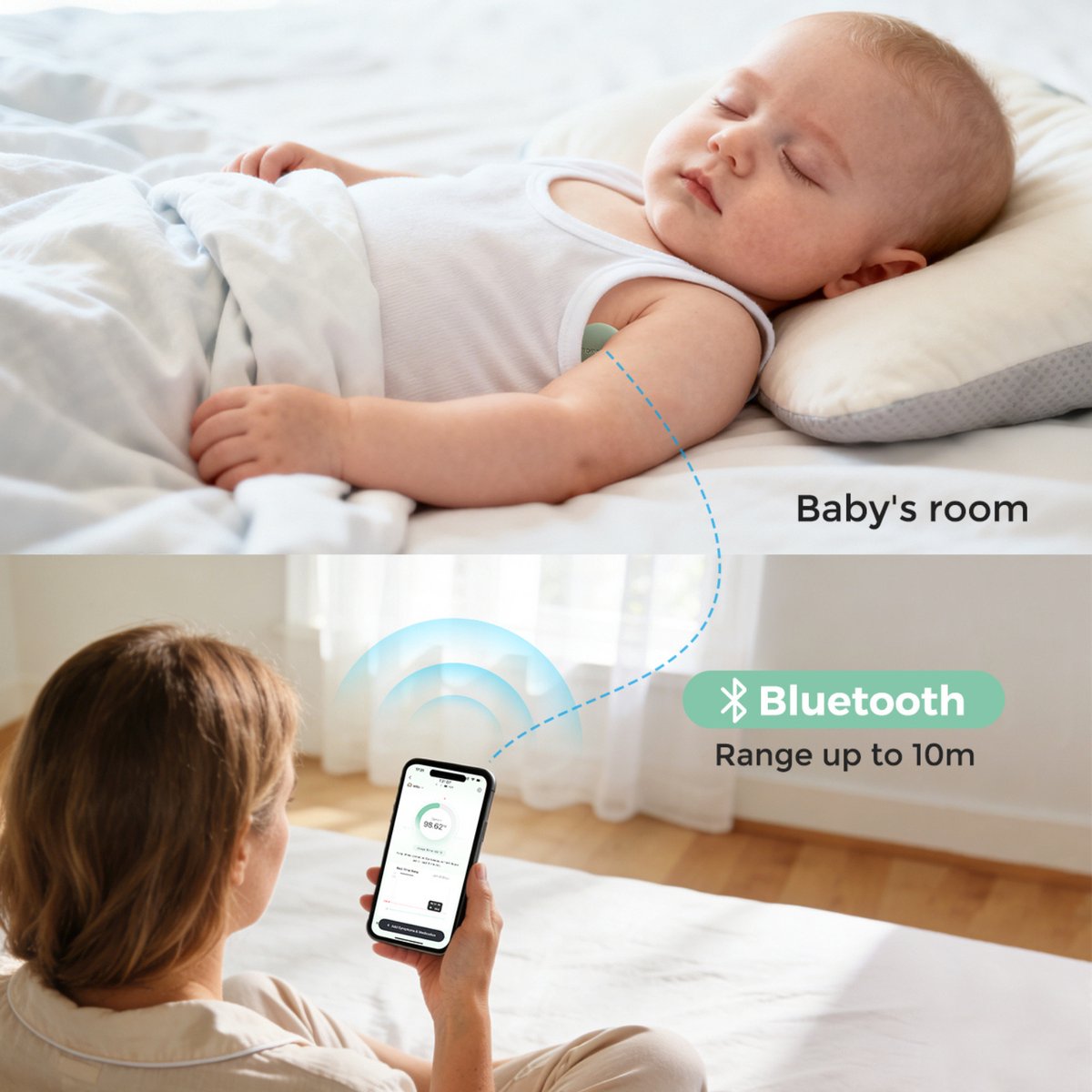 Momcozy Baby Thermometer met App – Slimme Koortsthermometer voor Baby's – Real-Time Temperatuurmonitoring – Draadloos — cadeau in Cadeau-ideeën - foto 8