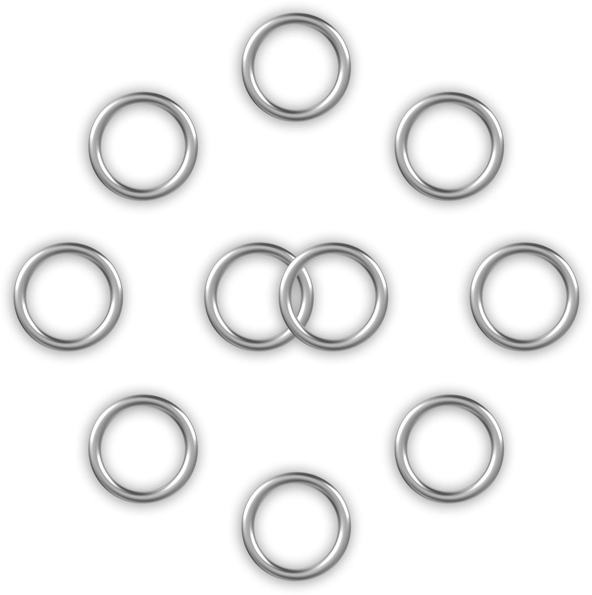 Dailygoods- Zakringen Roestvrij Stalen Ringen - O-ringen Set - 10 Stuks - 25 mm - Gelast - Duurzaam - O-ring