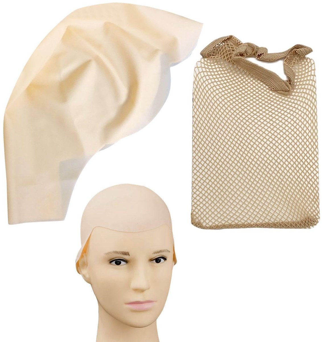 Dailygoods- Hoofdbedekking Latex - Haarnetwerk Nylon - Creatieve Hoofdbescherming - Rollenspellen - Maskerade - Afmetingen 28,5 x 31 cm - Masker