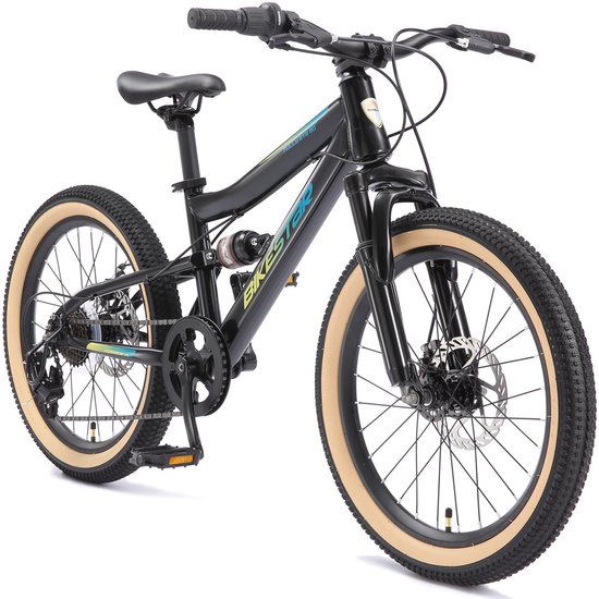 Bikestar kinderfiets MTB Fully Staal 7speed 20inch zwart/petrol van Bikestar — afbeelding 4
