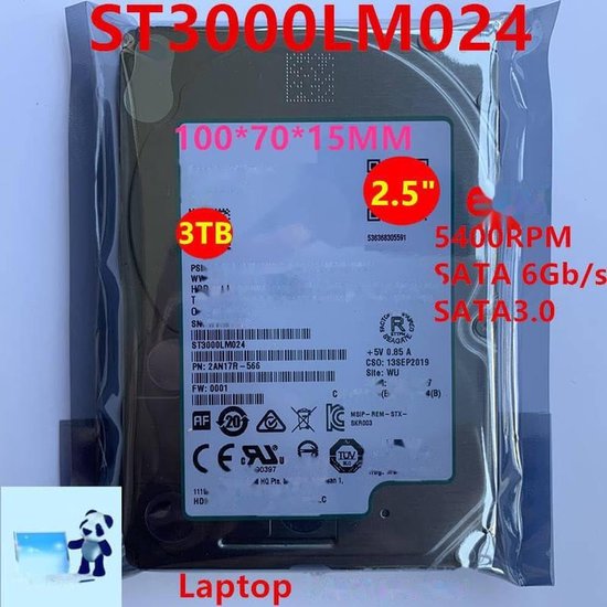 Interne Harde Schijf - Notebook HDD - Opslag Uitbreiden - SATA 6 Gb/s - 3 TB - Zilver van Interne Harde Schijf — afbeelding 2