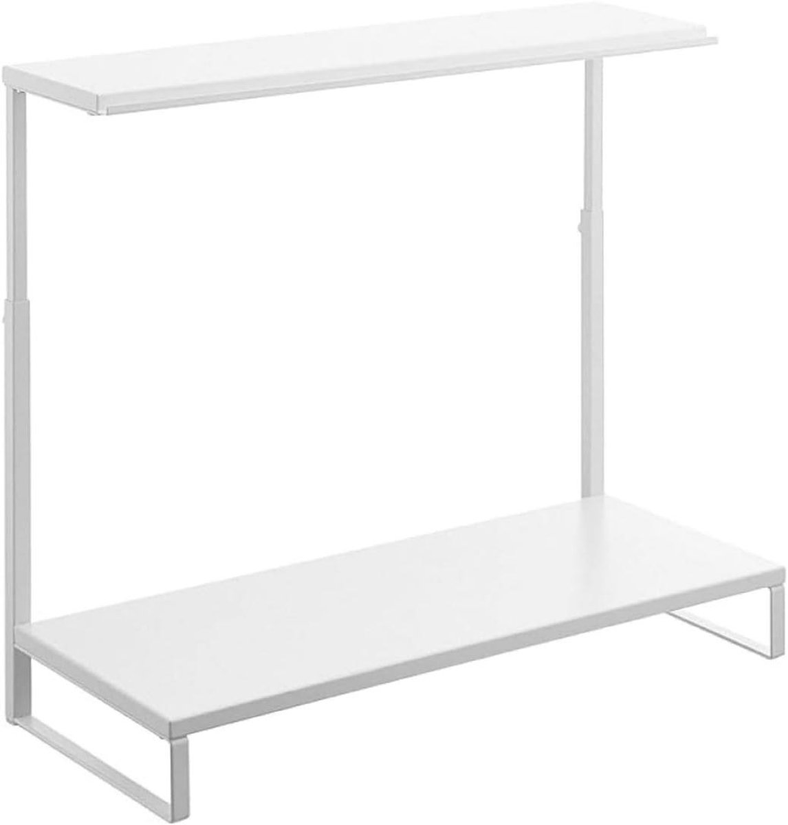 Monitorstandaard - Bureau organizer - Bureau organiseren - Twee niveaus - 59 x 27.5 cm - Wit