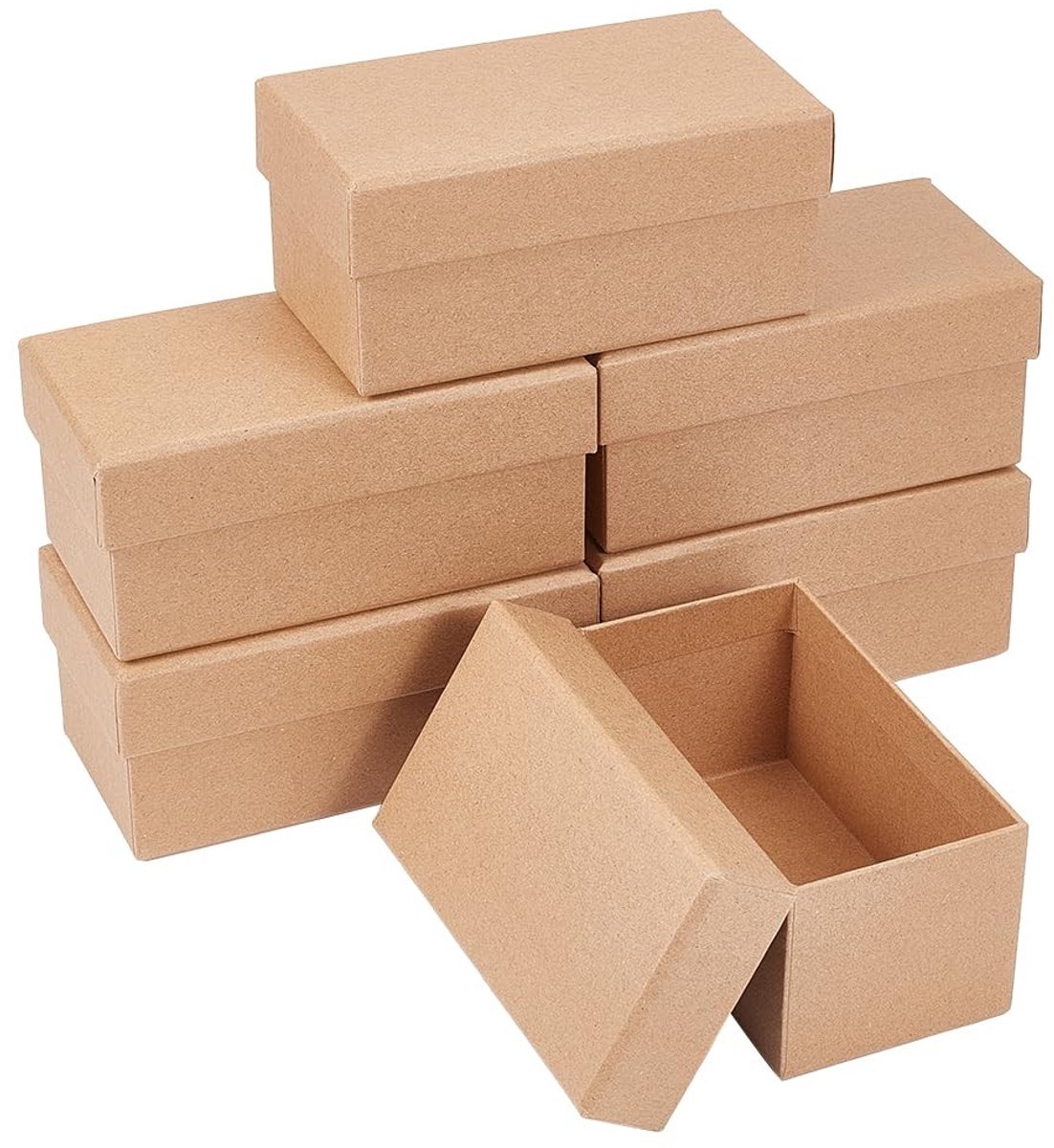 Dailygoods- Sieradendozen 6 stuks - Kraftpapier - 13 x 7 x 6 cm - Geschenkdozen - Opbergen van sieraden - Duurzaam en milieuvriendelijk