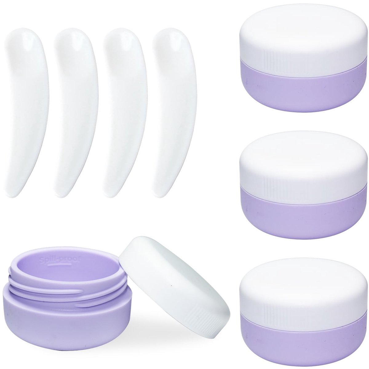 Dailygoods- Siliconen Crèmepotjes 30 ml - 4 Stuks - Herbruikbare Reiscontainers - Lekvrij 