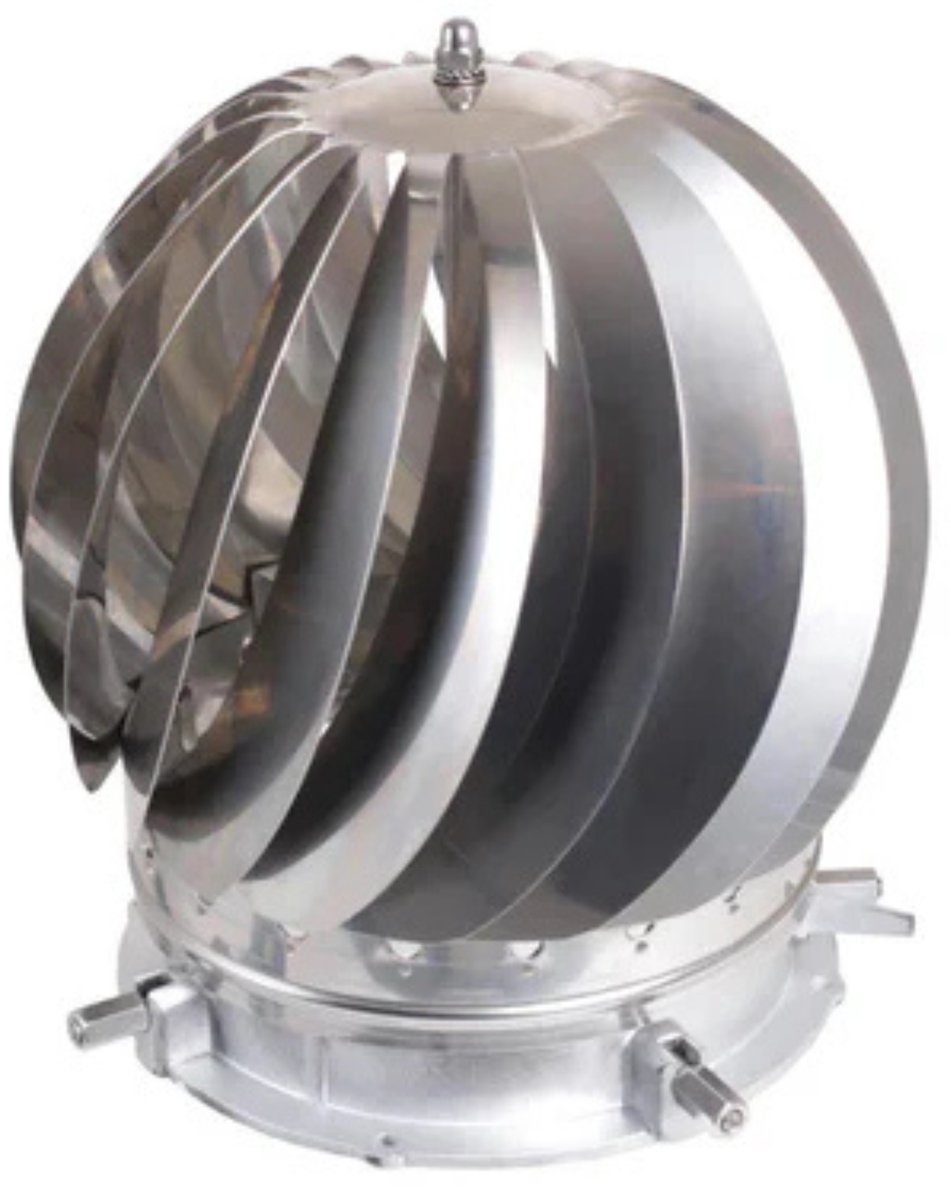 Ventura Spinner Draaiende kap RVS 80/250 blank zonder veegopening