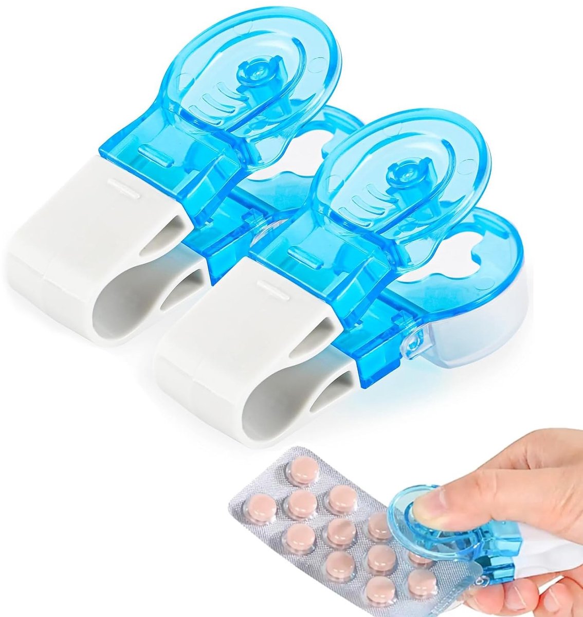 Dailygoods- Pillendispenser Draagbaar - Medicijndispenser - Opbergdoos - Contactloze Medicijnverwijderaar - Hygiënisch - Geschikt voor Ouderen - Medicijndoos