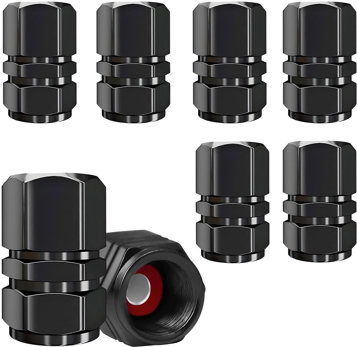 Dailygoods- Ventieldopjes Aluminium 8 Stuks - Universele Stofkappen - Geschikt voor Auto/Fiets/Motor - Duurzaam - Afdichting - Eenvoudige Installatie - Bandafdekkingen