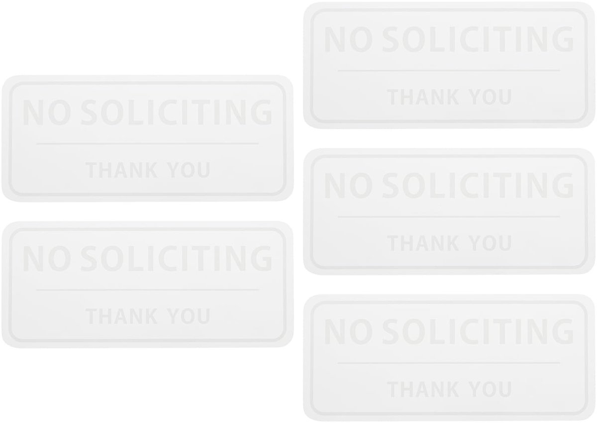 Dailygoods- Waterdichte Sticker 7,6 x 17,8 cm - Geen Aanvragen Sticker - Zelfklevend - UV-bestendig - Binnen/Buiten Gebruik - Helder Wit Lettertype - Deurstickers