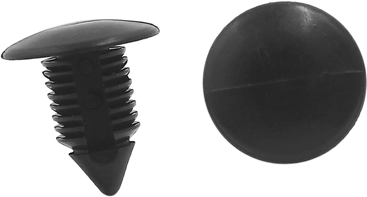 Dailygoods- Klinknagels 11 mm - Kunststof - Set van 20 stuks - Bevestigingselementen voor auto - Geschikt voor bekleding - Zwart - Bekledingsclips