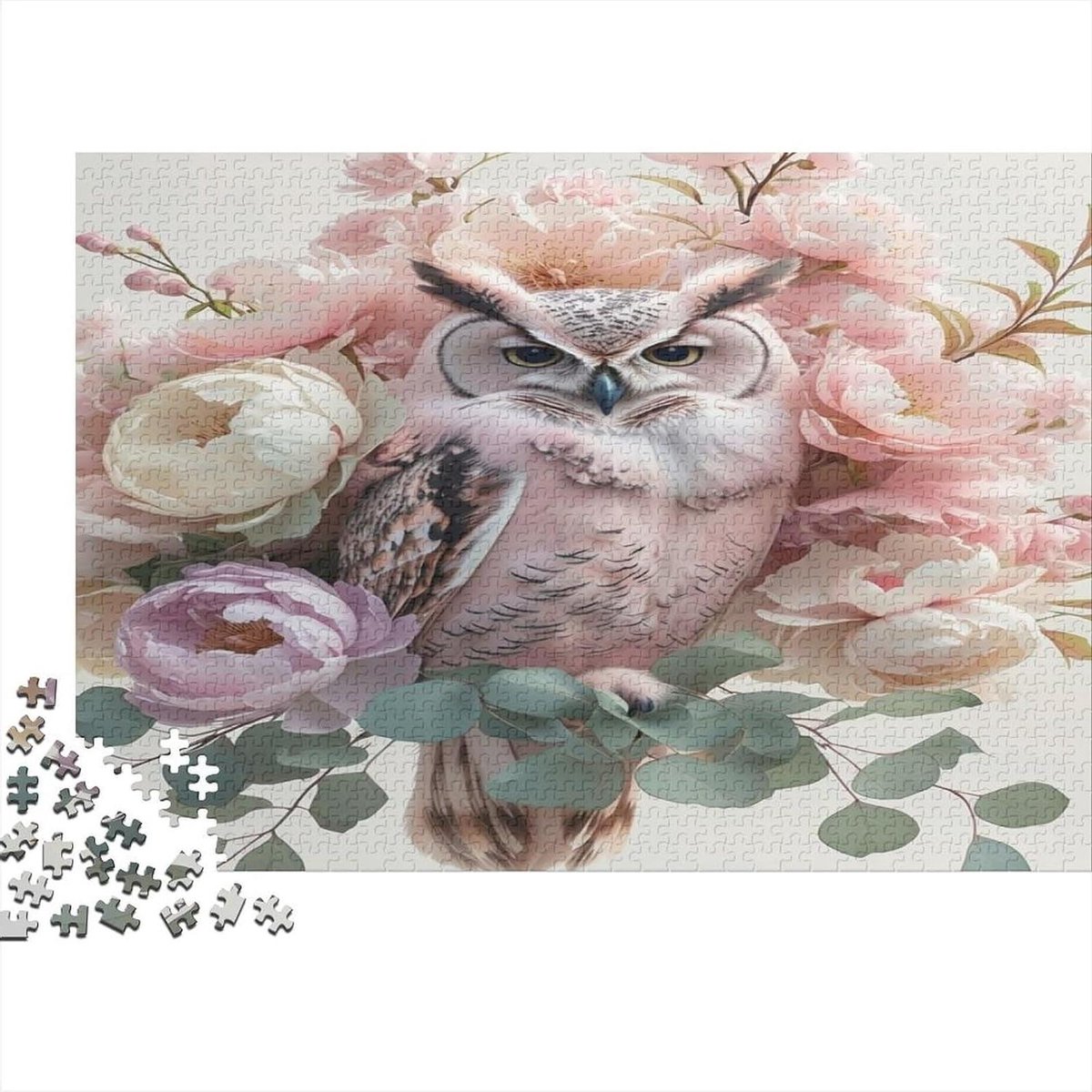 Uil Puzzel - Legpuzzel Volwassenen - Mentale Training - Gerecycled Materiaal - 70 x 50 cm - Stijl 2