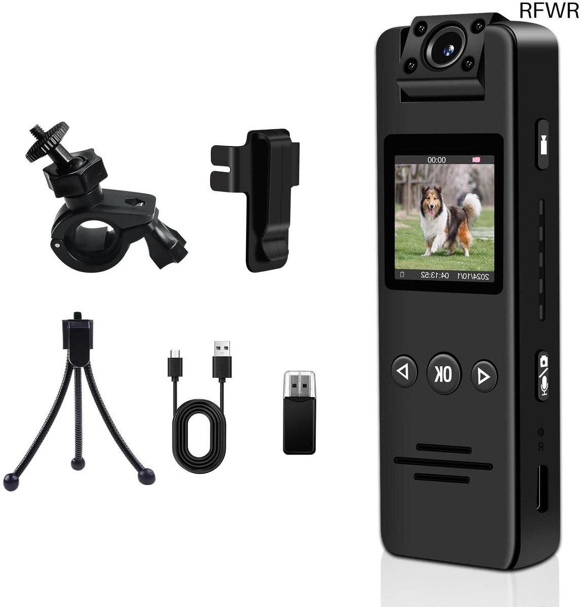 Mini Bodycam - Draagbare Camera - Activiteiten Opnemen - 180 Graden Draaibaar - 1080P HD - Zwart