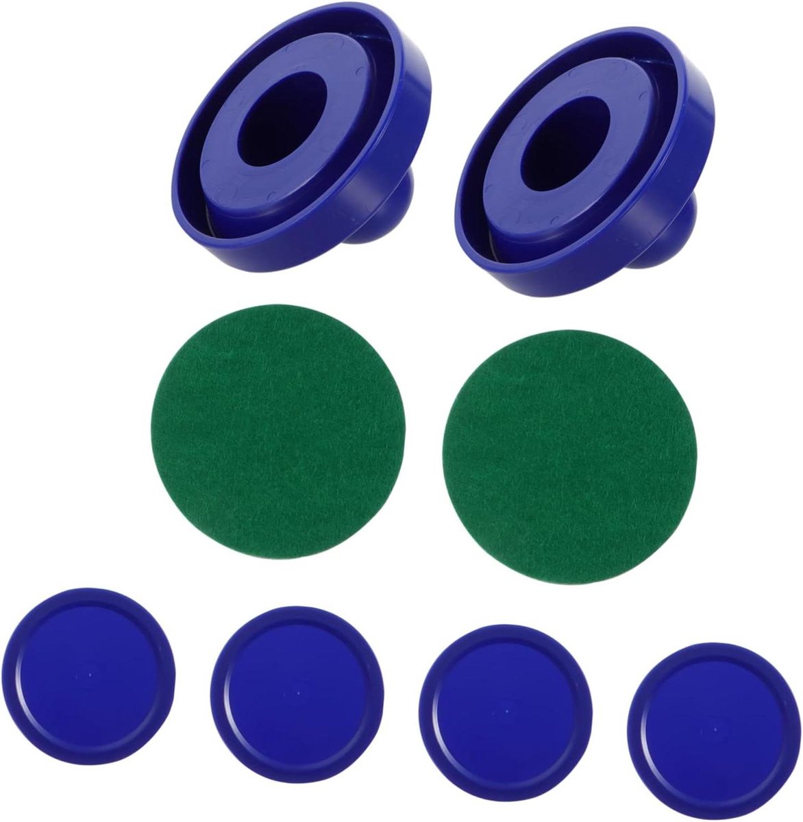Airhockey Set - Pucks en Pushers - Spelplezier Thuis - Glad Ontwerp - 9.6 cm - Blauw