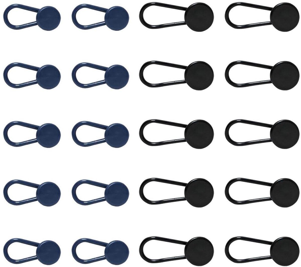 Dailygoods- Knoopverlenging 20 Stuks - Tailleverlenging - Broekverlenging - Verstelbaar - Duurzaam - Siliconen 0,59/0,7 Inch - Broekknoop