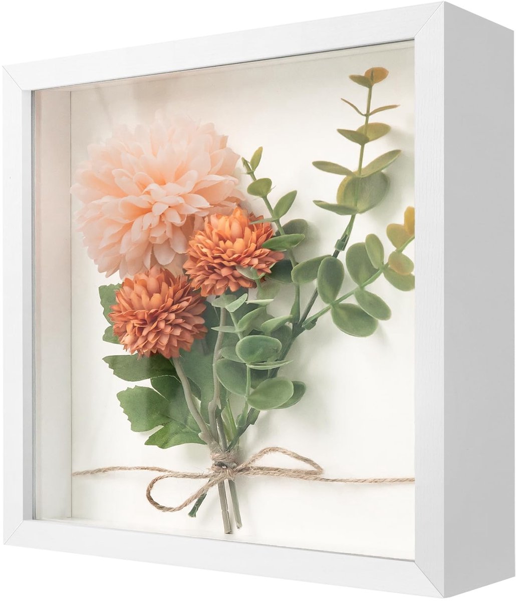 Dailygoods- Fotolijst 3D - 22 x 22 cm - Diepe Lijst 3 cm - Schaduwbox voor Foto's - Objecten - Doe-het-zelf Kunstwerken - Wit - Schaduwdoos