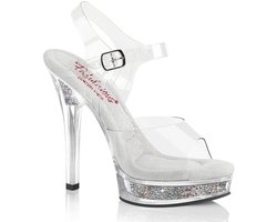 Fabulicious - MAJESTY508RSI Sandaal met enkelband - US 6 - 36 Shoes - Transparant/Wit