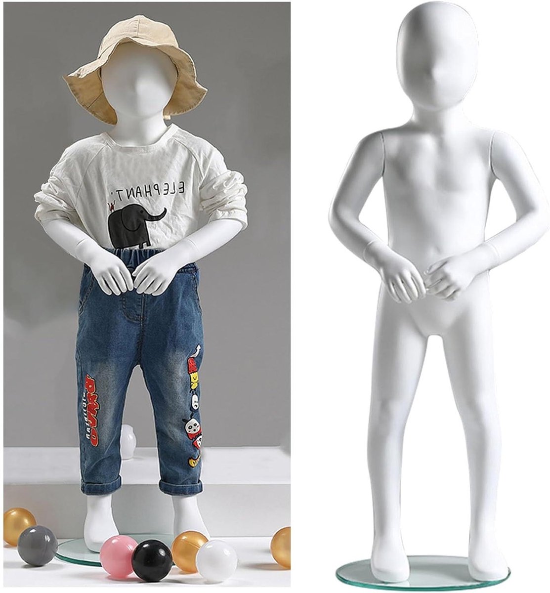 Kinder Paspop - Mannequin Torso - Kleding Presenteren - Lichtgewicht en Verplaatsbaar - Voor ca. 4 jaar - Wit