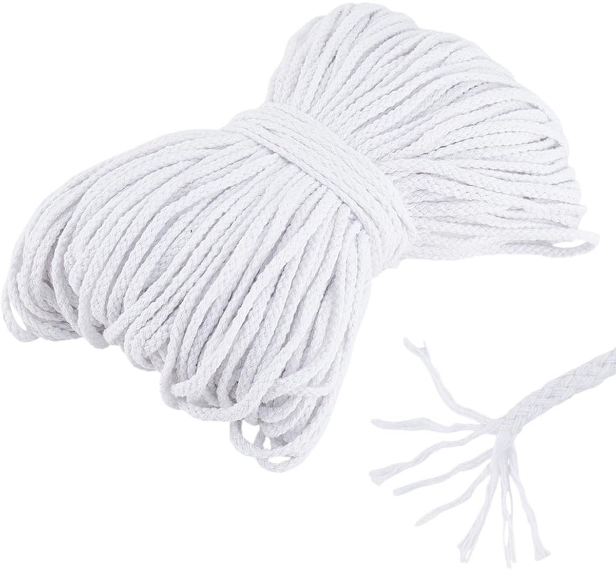Dailygoods- Katoenen Touw 100 m - 5 mm Diameter - Trekkoord - Macramé Koord - Handwerk - Duurzaam Materiaal