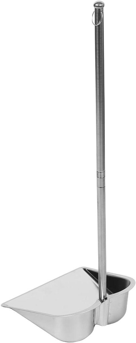 Stofblik met Steel - Metalen Vuilnischep - Efficiënt Schoonmaken - Extra Dik Roestvrij Staal - 80 cm Lengte - Zilverkleurig