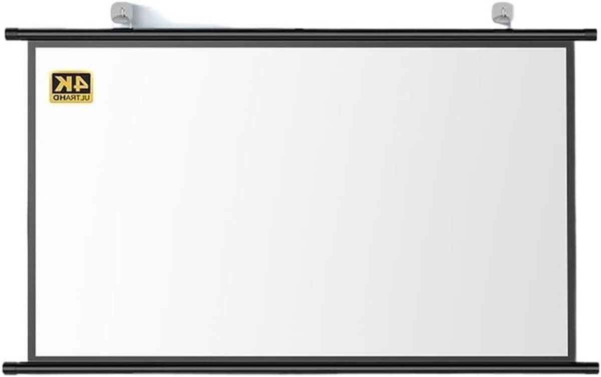 Projectiescherm Handmatig - Uitschuifbaar Scherm - Thuisbioscoop Ervaring - 4K Resolutie Ondersteuning - 50 Inch - Zwart