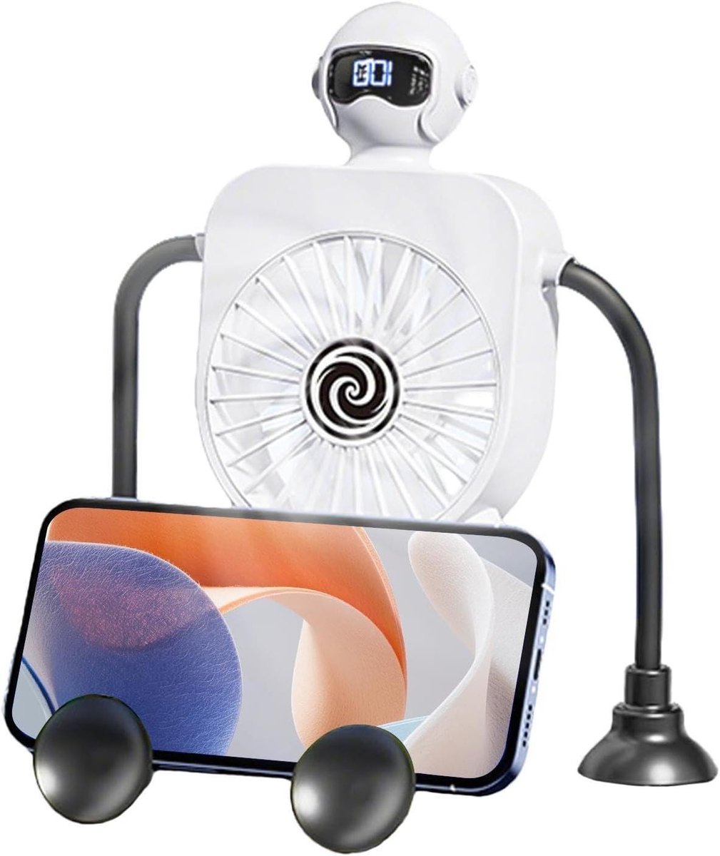 Robot Ventilator - Bureau Ventilator - Persoonlijke Koeling - Flexibele Hals - 23.6x33 cm - Wit