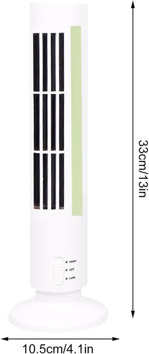 Staande Ventilator - Bladloze Ventilator - Werk en Ontspanning - Stille Werking - 10.8 cm Hoog - Wit – foto 7