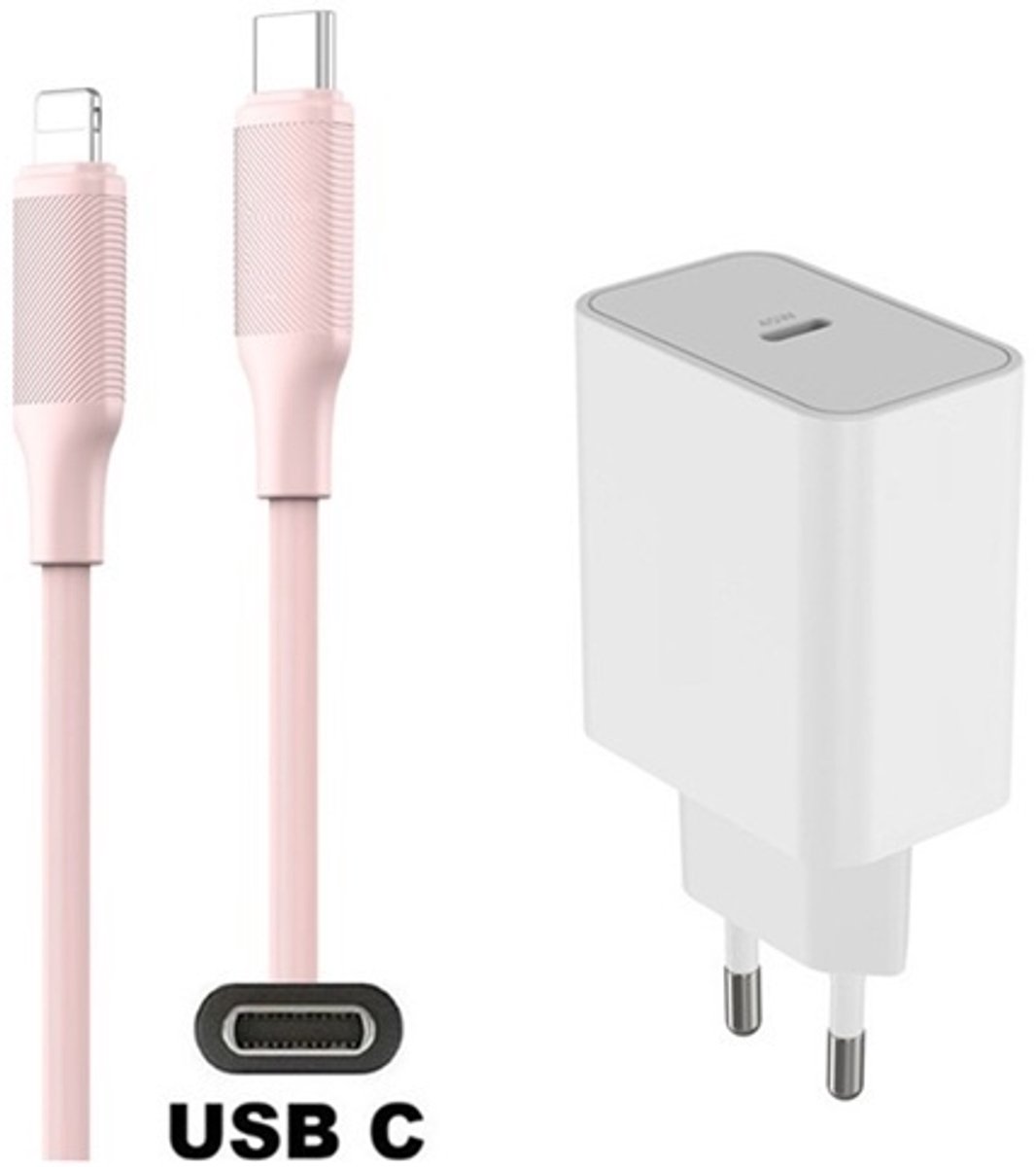 OneOne 45W Super Snellader + 1, 0m Usb C Naar Lightning Kabel. Universele Pd Lader. Oplader Adapter Past Op Apple IPhone Se 2, IPhone 8, 8 Plus, IPhone 10,