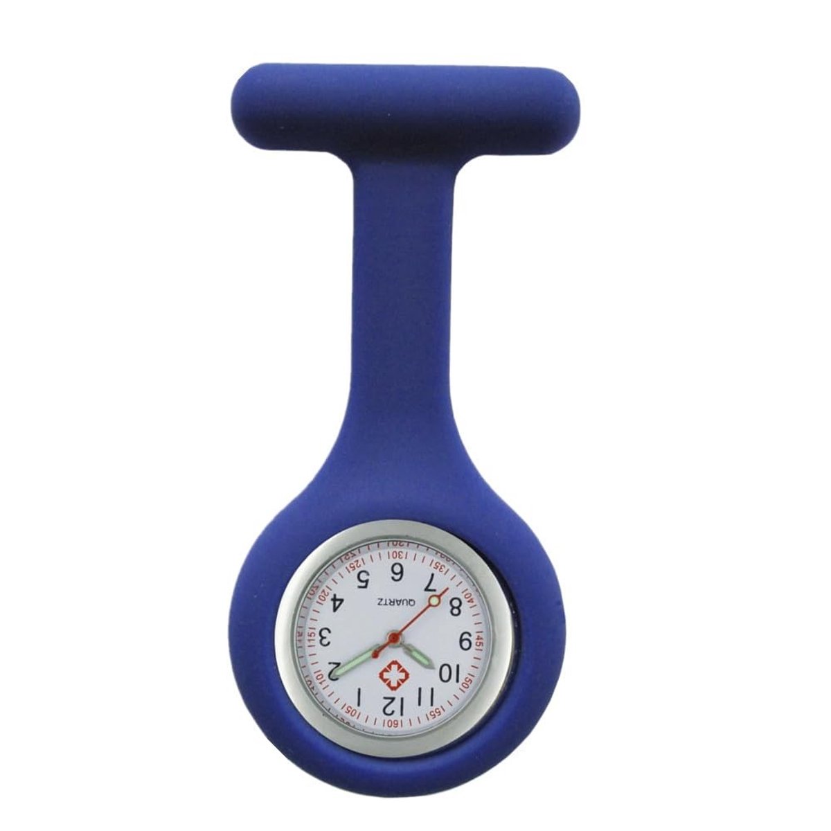 Dailygoods- Fob Horloge Siliconen - Glow-in-the-dark Wijzers - Medische Professionals - Hygiënisch Ontwerp - Veerkrachtig - Eenvoudig te Reinigen - Zorghorloge