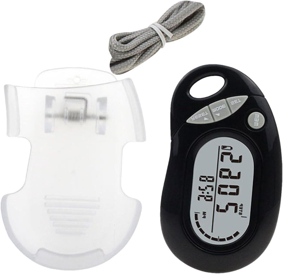 Stappenteller Clip - Stappentracker Pedometer - Dagelijkse Activiteit Meten - 3D Sensor Nauwkeurig - 7.4x4.4x2.7cm - Zwart
