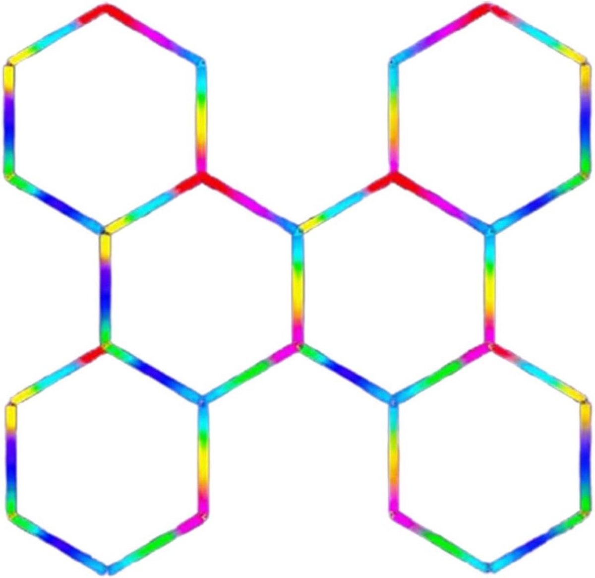 Hexagon Led Lamp - Modulaire Verlichting - Werkplaats Verlichten - RGB Kleurmodus - 60720 Lumen - Meerkleurig