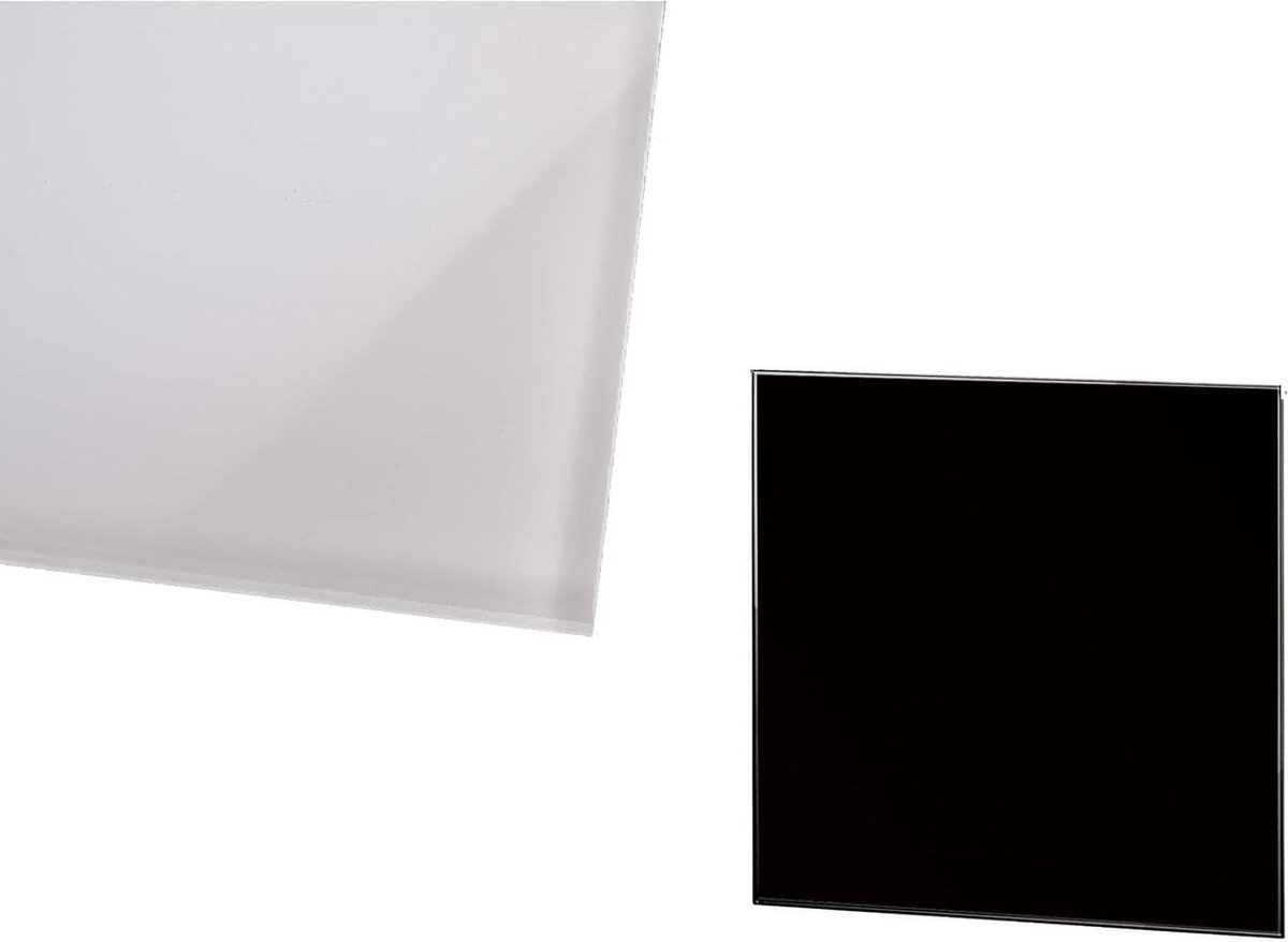 Glazen Tafelplaat - Tafelblad Bodemplaat - Bescherming Kachel - ESG Veiligheidsglas - 45 x 45 cm - Zwart