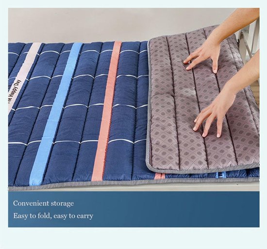 Opvouwbare Futonmatras - Vloermatras Draagbaar - Logeren en Reizen - Ergonomisch Ontwerp - 120x200cm - Grijs — afbeelding 2