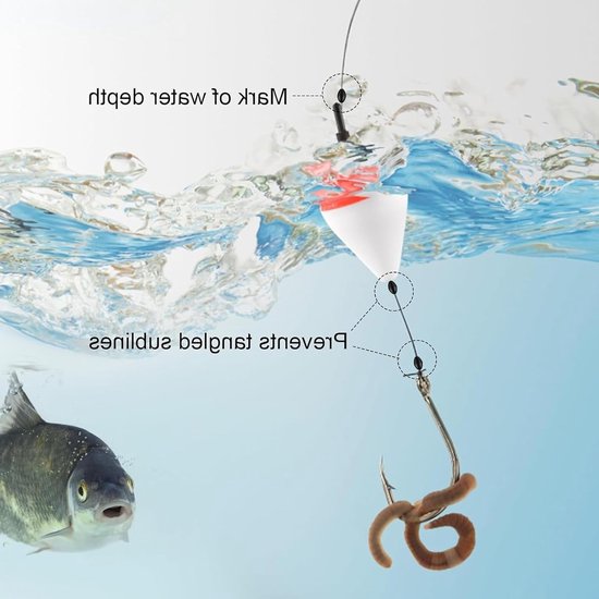 SnelShoppen - 300pcs Stop Float Fish, Stop Float Olive, 6-in-1 Rubber Stop Fishing Stopper, Maat M voor Stroom, Rivieren, Meren, Zeefishing van Snelshoppen — afbeelding 2