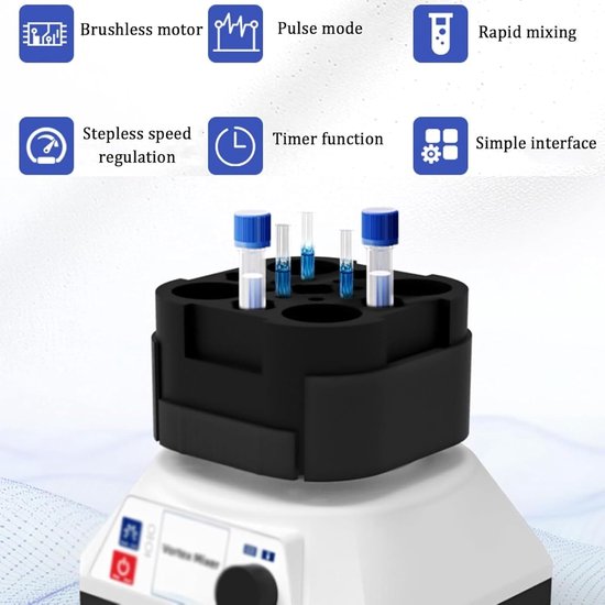 Laboratorium Vortex Mixer - Multifunctionele mixer - Monsters mengen - Traploze snelheidsregeling - 4.5 mm rotatiediameter - Wit — afbeelding 2