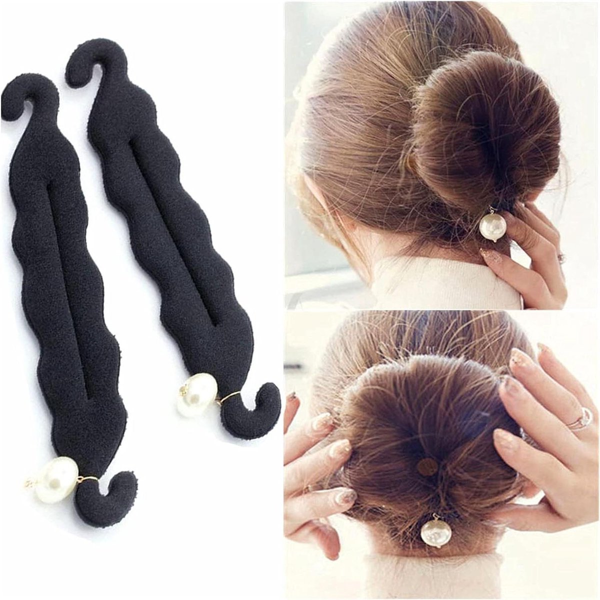 Haar Styling Tool - Haar Accessoire - Snel Kapsel Maken - Eenvoudig in Gebruik - 24 x 4.5 cm - Zwart