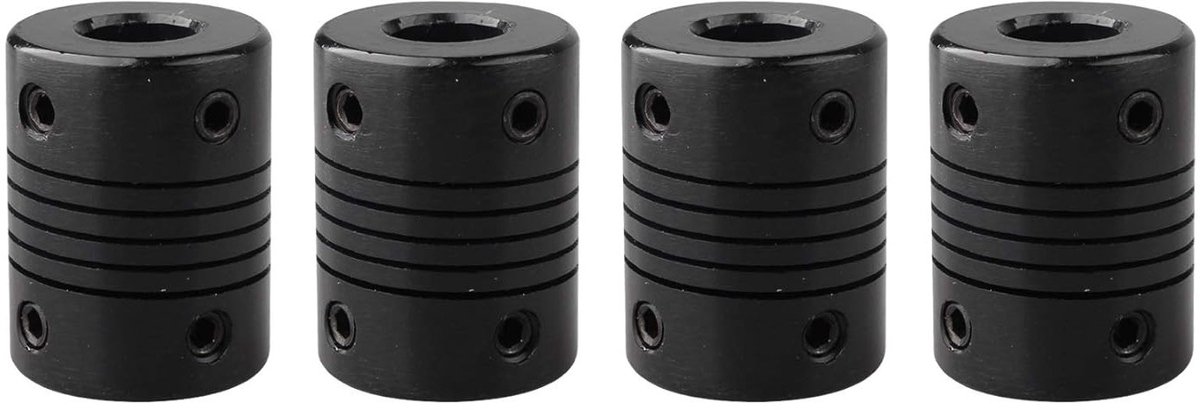 Flexibele As Fittingen voor 5MM tot 8MM Stepper Motoren - Aluminium Koppeling en Verbinder Set van 4 Stuks