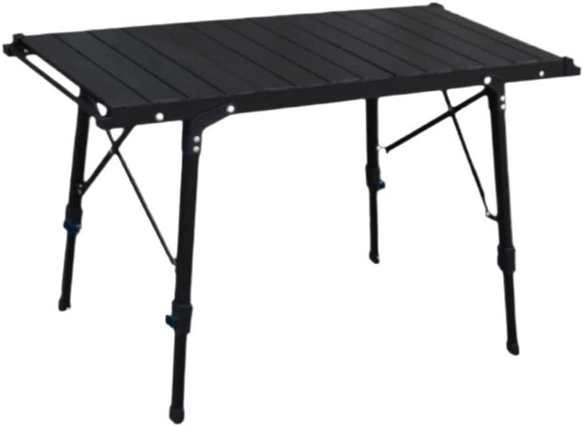 Opvouwbare Campingtafel - Balkon Tafel Picknick - Kamperen en Buiten - In Hoogte Verstelbaar - 91x40cm - Zwart