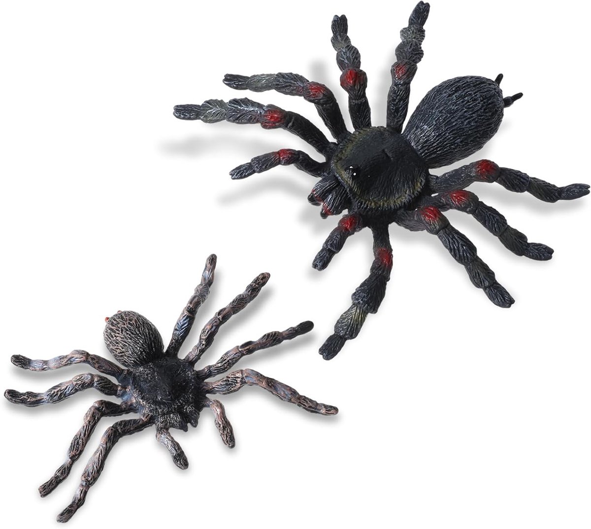 Allecta- Spinnenfiguren - Griezelthema - Halloween - Realistisch - Decoraties - Tuin - 2 stuks - Levensecht - Reuzenspinnen - Insectenspeelgoed - Huis - Actiefoto's - Griezelen - Decoratie.