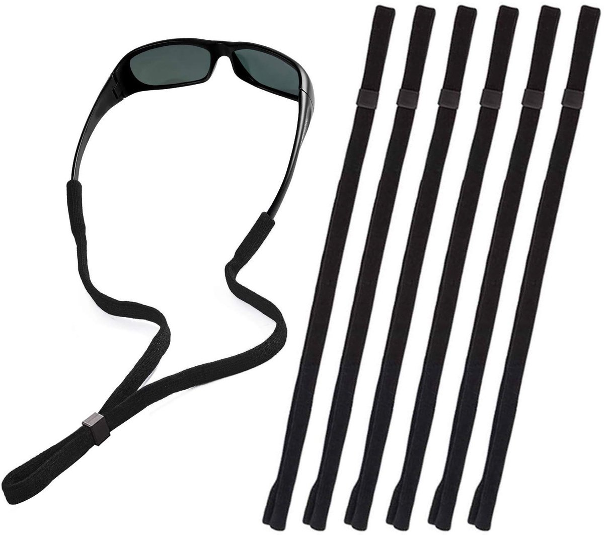 carmdering - Brillenkoord - Brilhouder - Elastische Band - Universele Pasvorm - Slipvrije Bevestiging - Nylon-Spandex Mengsel - Lichtgewicht Comfort - Ideaal Voor Sport En Werk - 6 Stuks