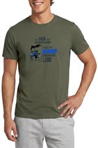 T-shirt Homme Agriculteur Intelligent avec un Tracteur Bleu Rural