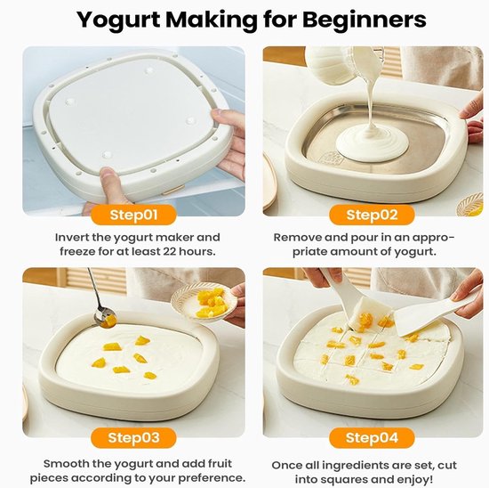 Rolijs Maker - IJsmachine Roller - Zelf Desserts Maken - Stroomloos Ontwerp - 22.7 x 22.7 cm - Geel — afbeelding 5
